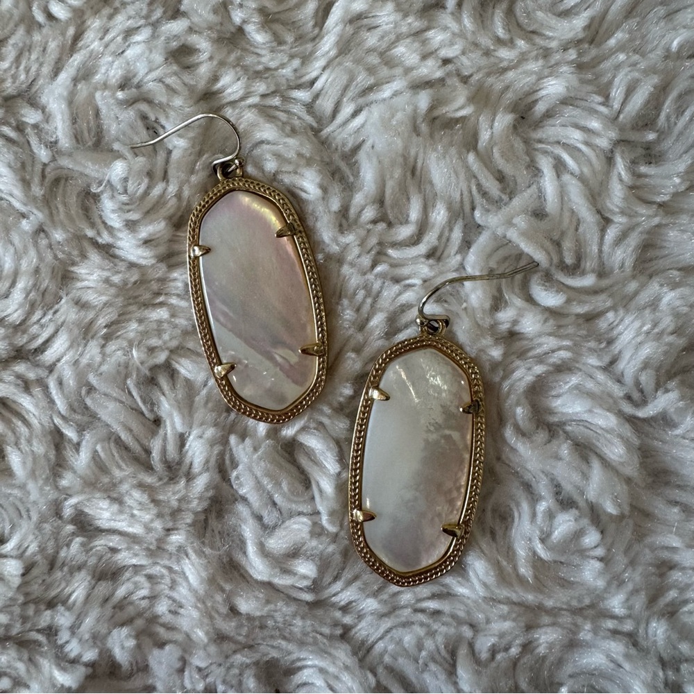 Kendra Scott Gold and Pearl Drop Earrings
